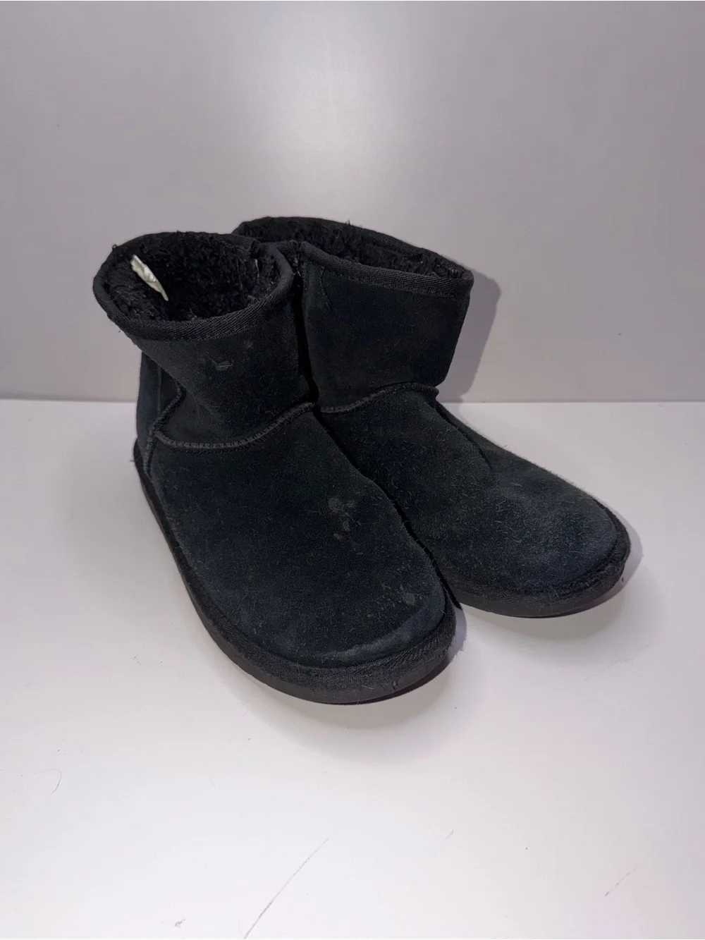 Kids Koolaburra by UGG Koola Mini boots black suede upper plush lining Girls 4